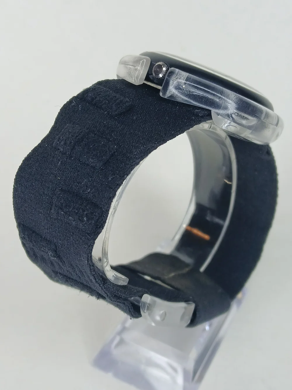 Swatch Black POP Watch with Clear Bezel